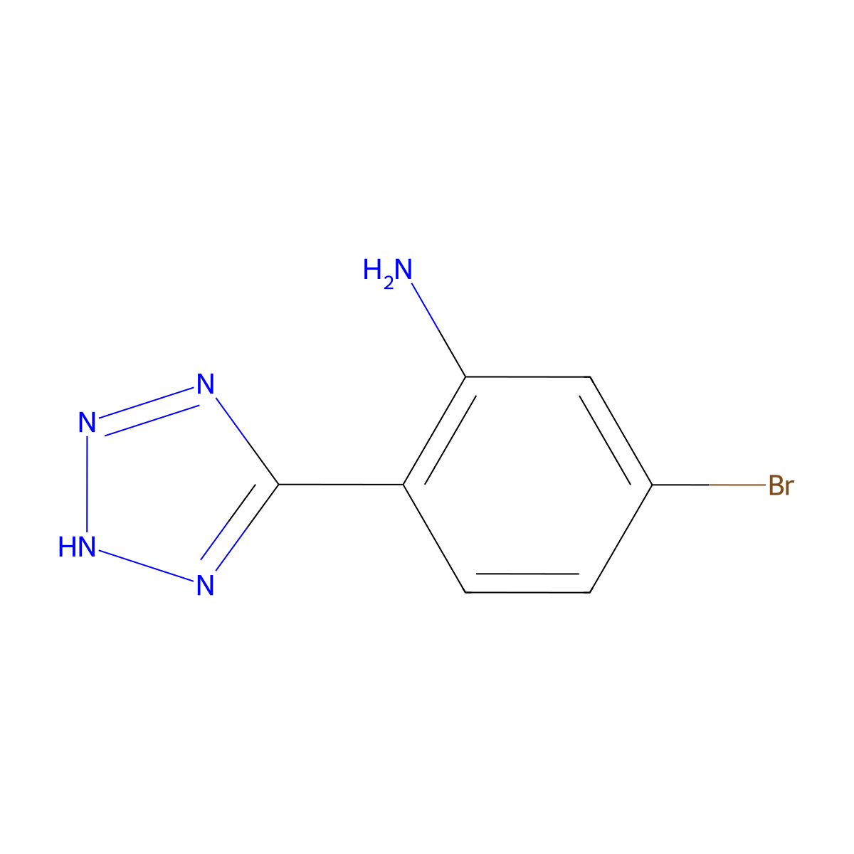 5-bromo-2-(1H-1,2,3,4-tetrazol-5-yl)aniline molecular structure, CAS 1415994-57-8