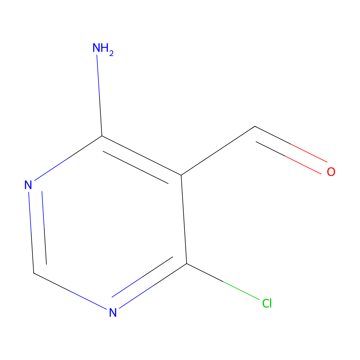 5-Pyrimidinecarboxaldehyde, 4-amino-6-chloro- molecular structure, CAS 14160-93-1