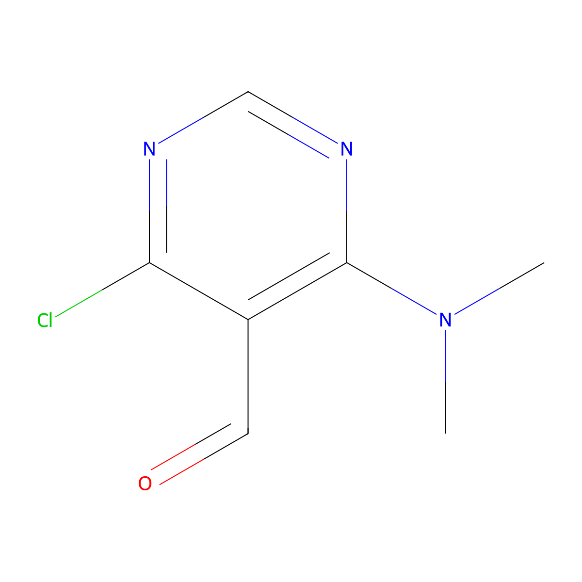 4-Chloro-6-(dimethylamino)pyrimidine-5-carbaldehyde molecular structure, CAS 14160-95-3