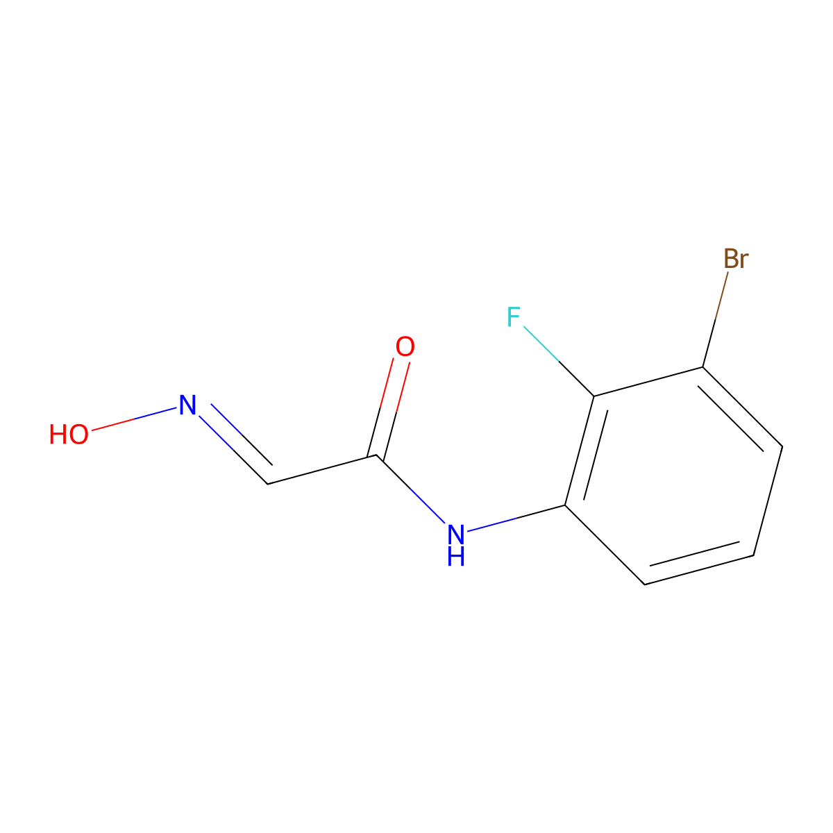 (E)-N-(3-bromo-2-fluorophenyl)-2-(hydroxyimino)acetamide molecular structure, CAS 1416013-61-0
