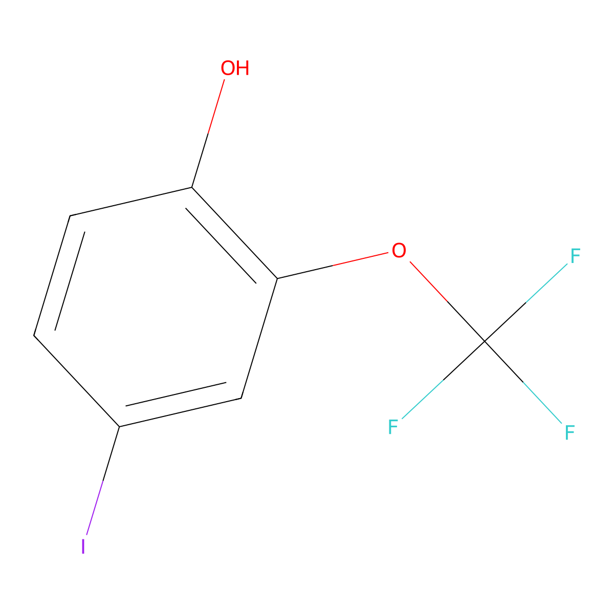 4-Iodo-2-(trifluoromethoxy)phenol molecular structure, CAS 1416014-53-3