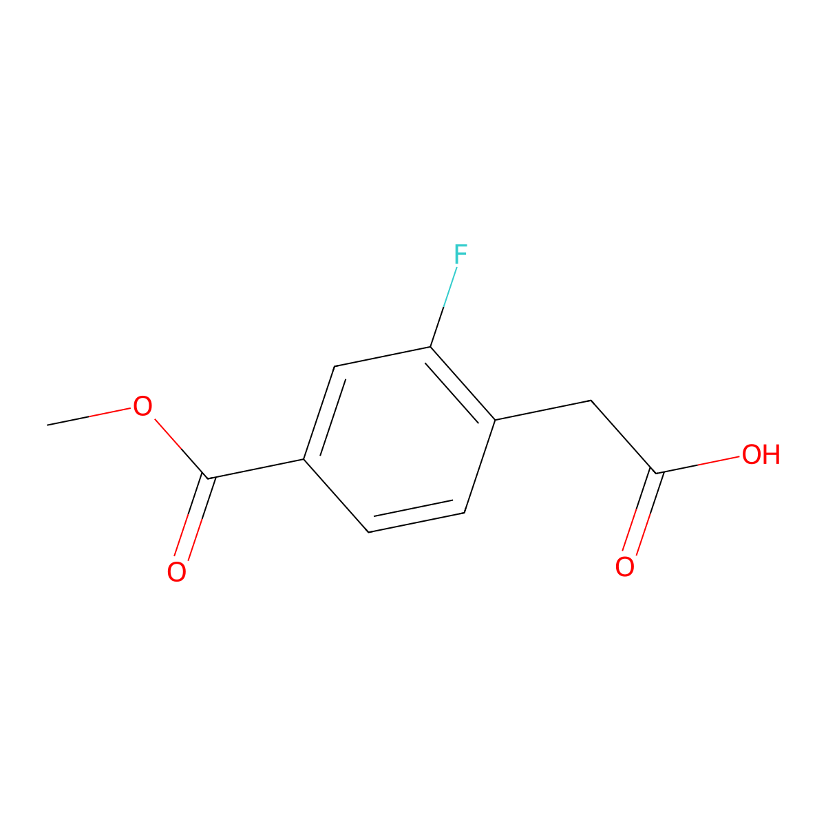 2-(2-Fluoro-4-(methoxycarbonyl)phenyl)acetic acid molecular structure, CAS 1416017-74-7