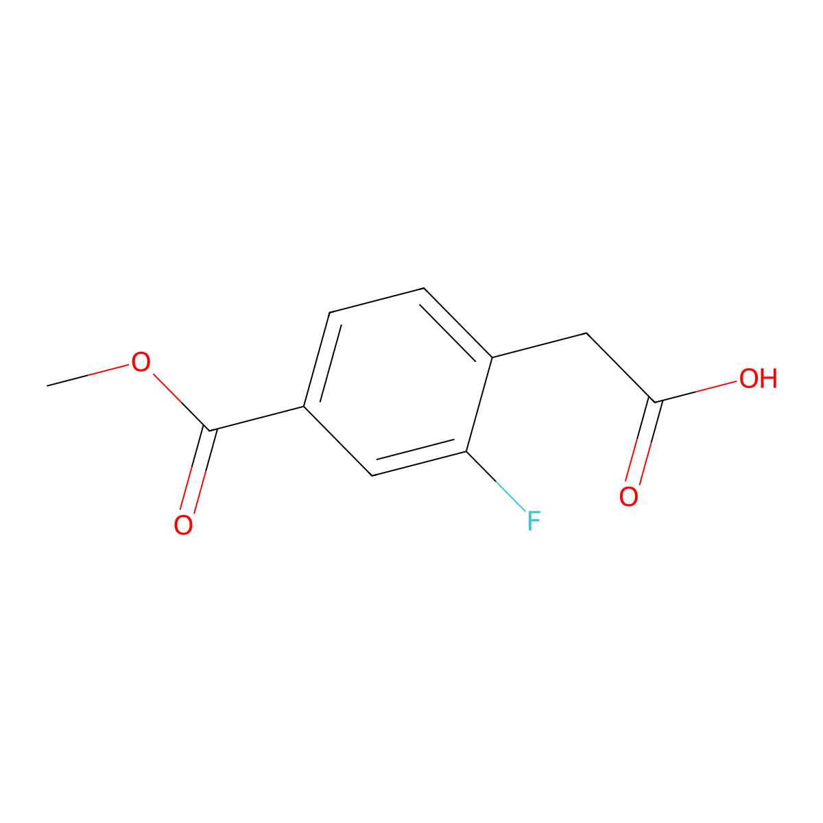 2-(2-Fluoro-4-(methoxycarbonyl)phenyl)acetic acid molecular structure, CAS 1416017-74-7