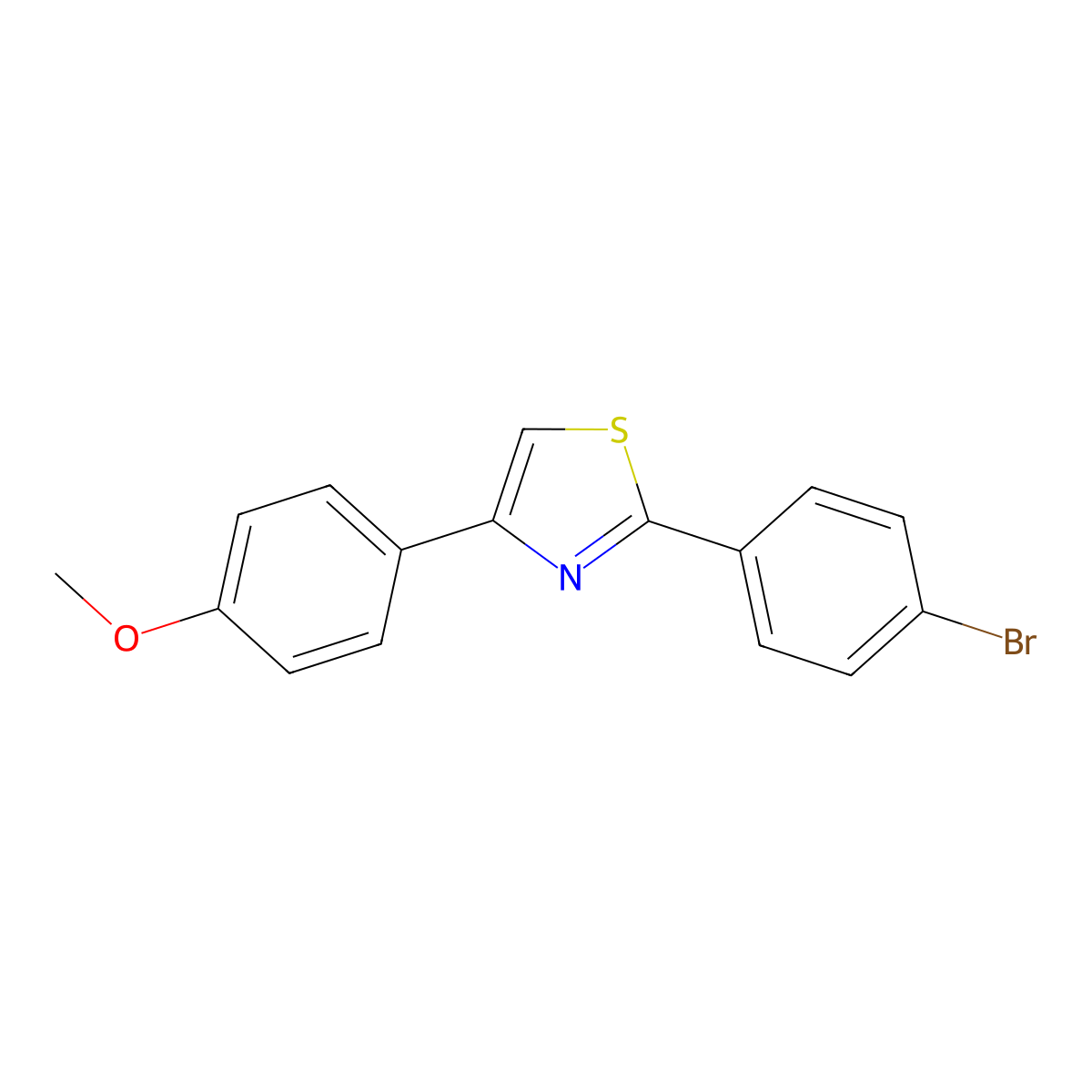 2-(4-Bromophenyl)-4-(4-methoxyphenyl)thiazole molecular structure, CAS 1416018-06-8