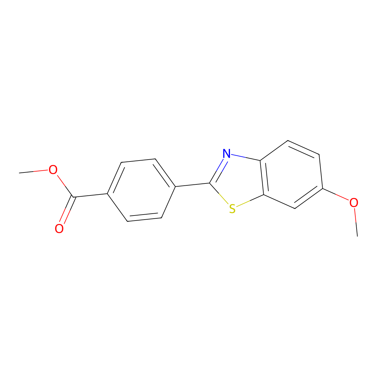 Methyl 4-(6-methoxybenzo[d]thiazol-2-yl)benzoate molecular structure, CAS 1416018-30-8