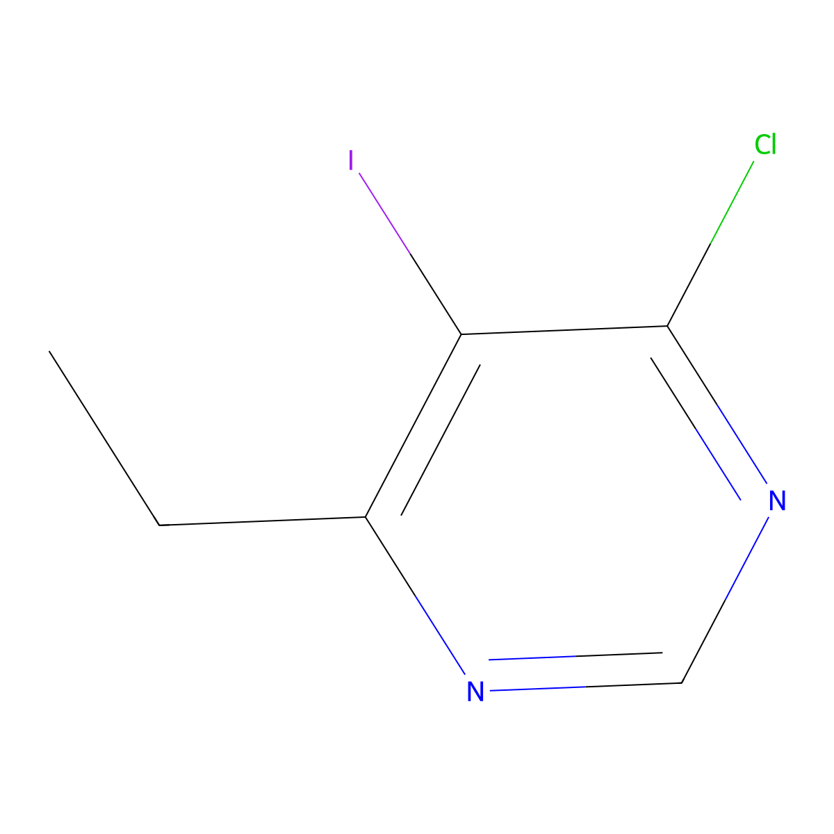 4-Chloro-6-ethyl-5-iodopyrimidine molecular structure, CAS 141602-29-1