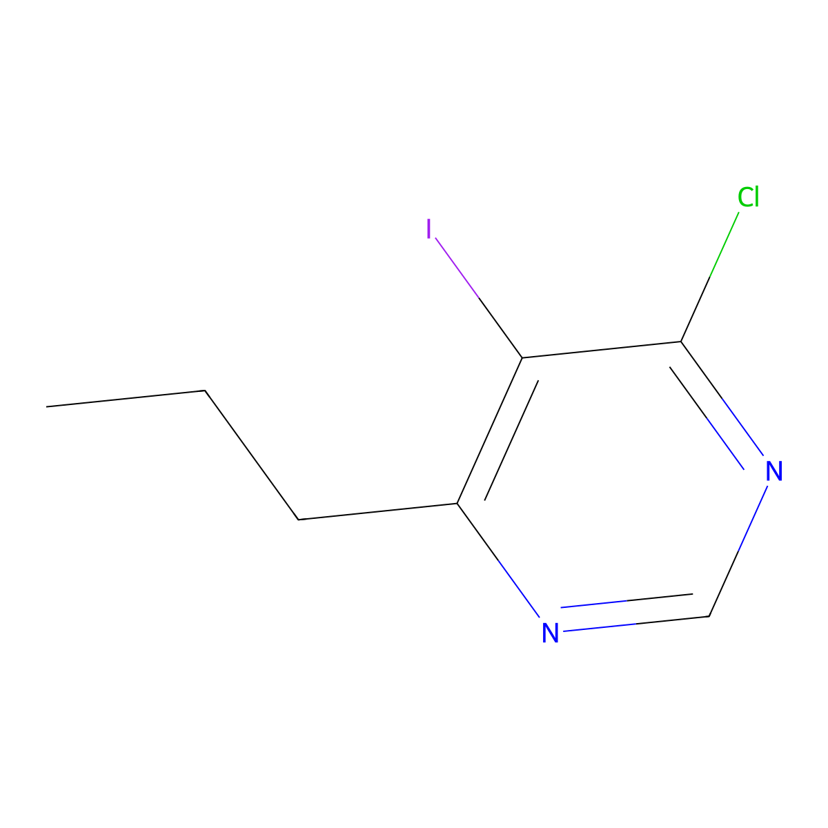 4-Chloro-5-iodo-6-propylpyrimidine molecular structure, CAS 141602-34-8