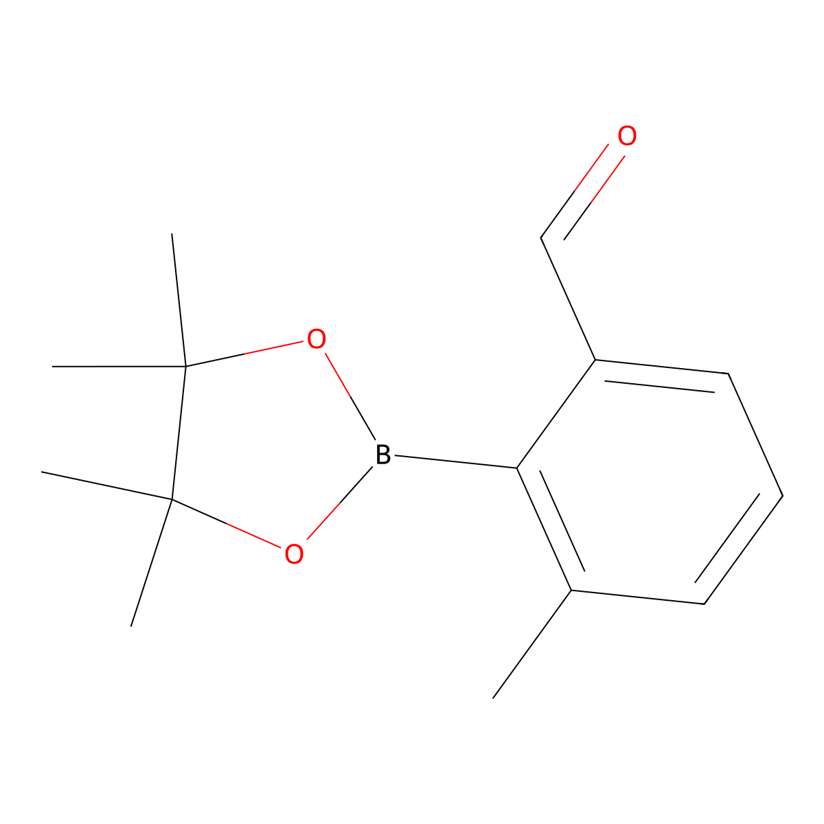 3-Methyl-2-(tetramethyl-1,3,2-dioxaborolan-2-yl)benzaldehyde molecular structure, CAS 1416059-59-0