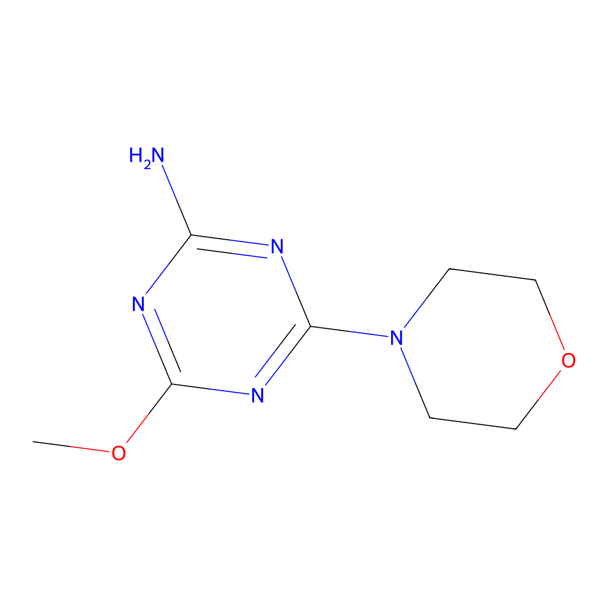 4-Methoxy-6-(morpholin-4-yl)-1,3,5-triazin-2-amine molecular structure, CAS 141606-78-2