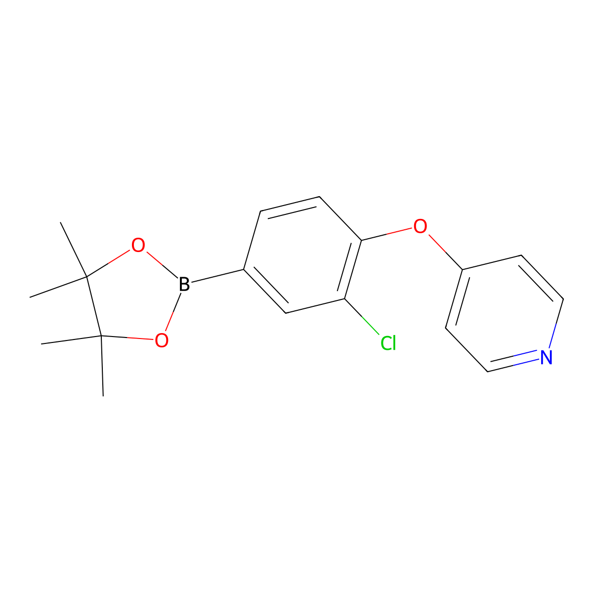 Pyridine, 4-[2-chloro-4-(4,4,5,5-tetramethyl-1,3,2-dioxaborolan-2-yl)phenoxy]- molecular structure, CAS 1416060-22-4