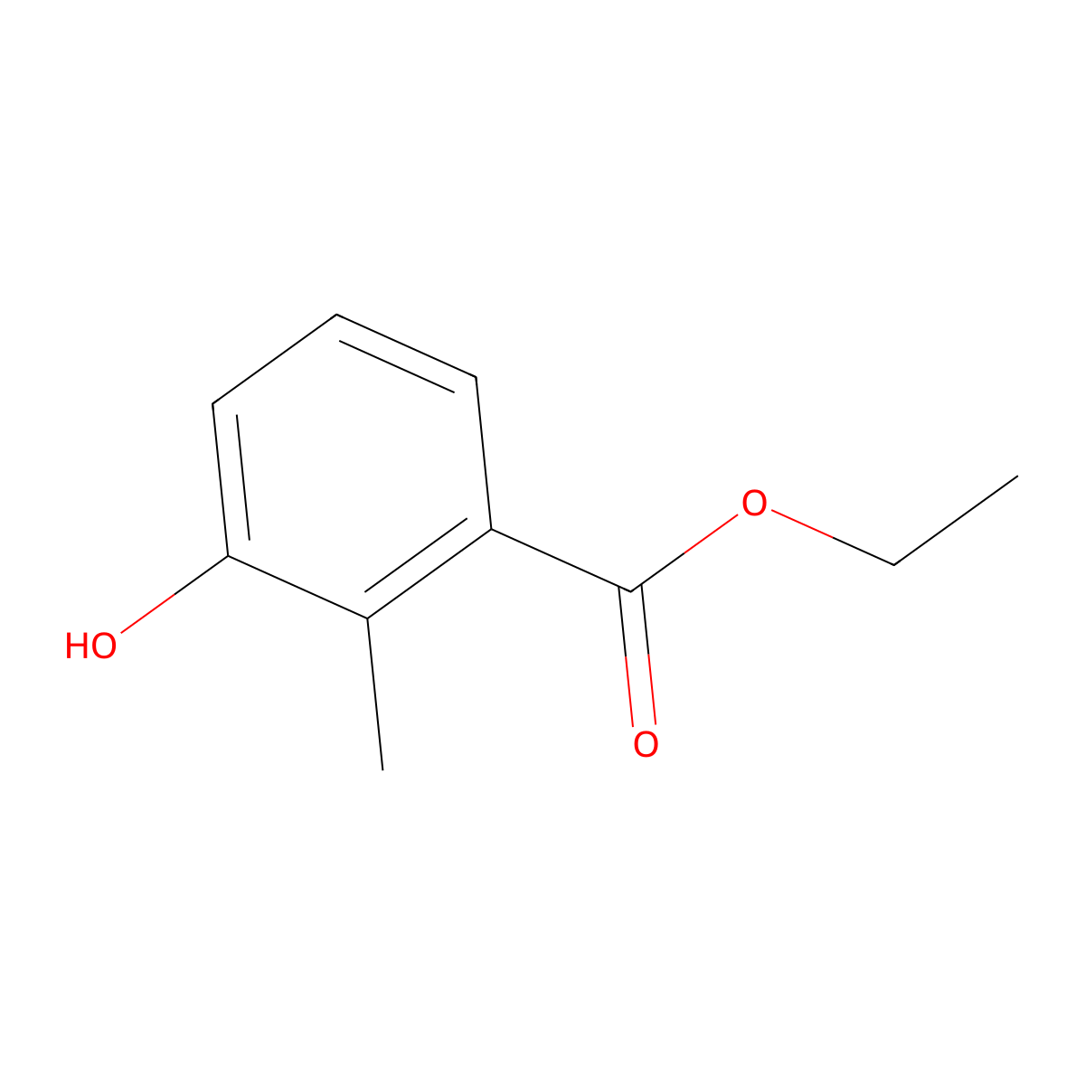 Ethyl 3-hydroxy-2-methylbenzoate molecular structure, CAS 141607-09-2