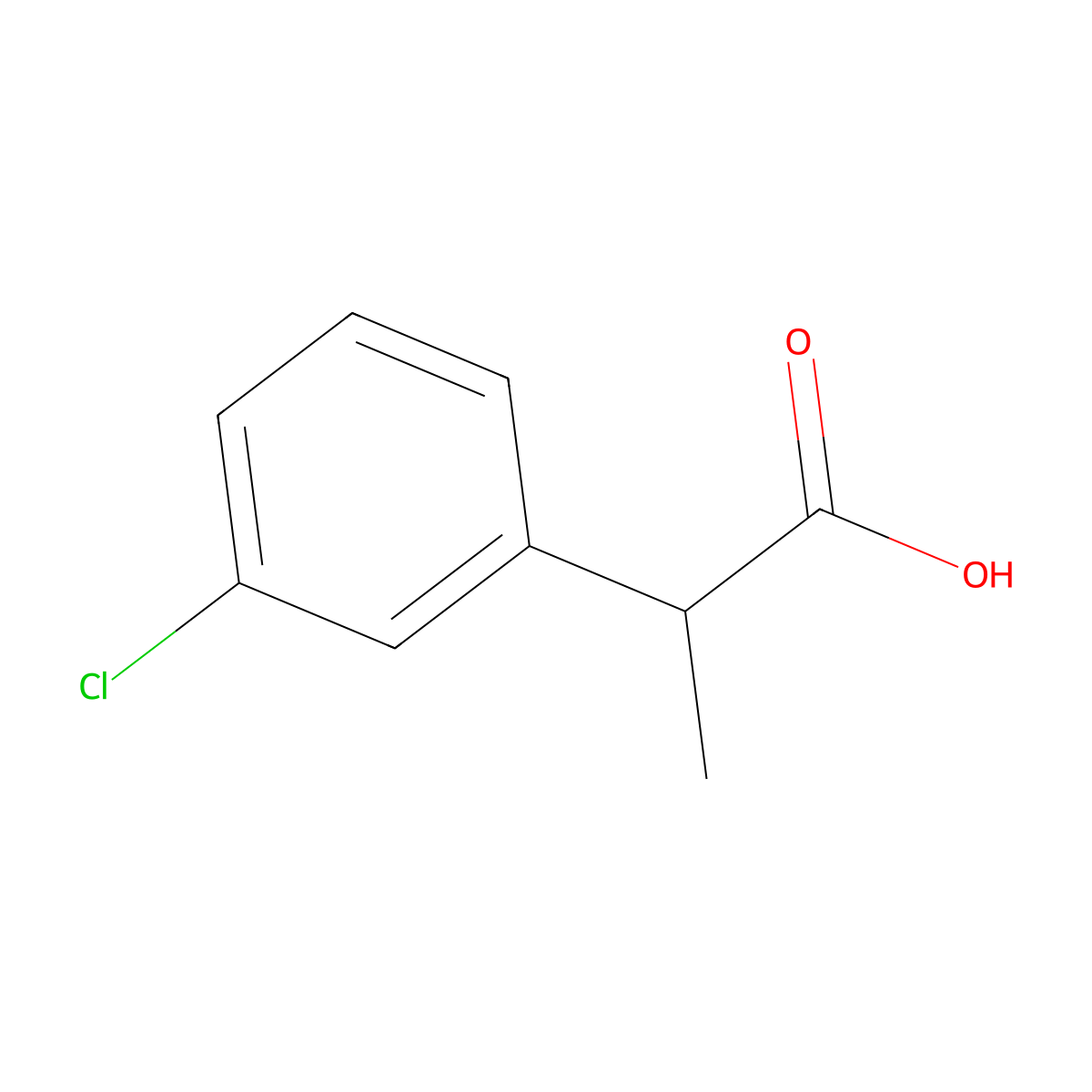 2-(3-Chlorophenyl)propanoic acid molecular structure, CAS 14161-84-3