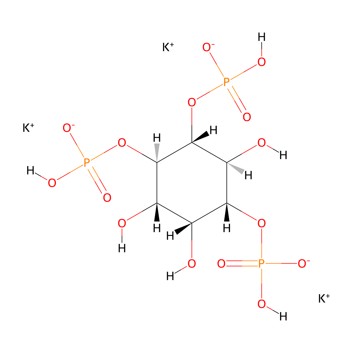 D-Myo-inositol 1,4,5-triphosphate tripotassium salt molecular structure, CAS 141611-11-2