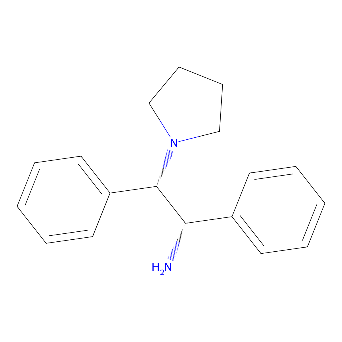 (1S,2S)-1,2-Diphenyl-2-(pyrrolidin-1-yl)ethan-1-amine molecular structure, CAS 1416133-22-6