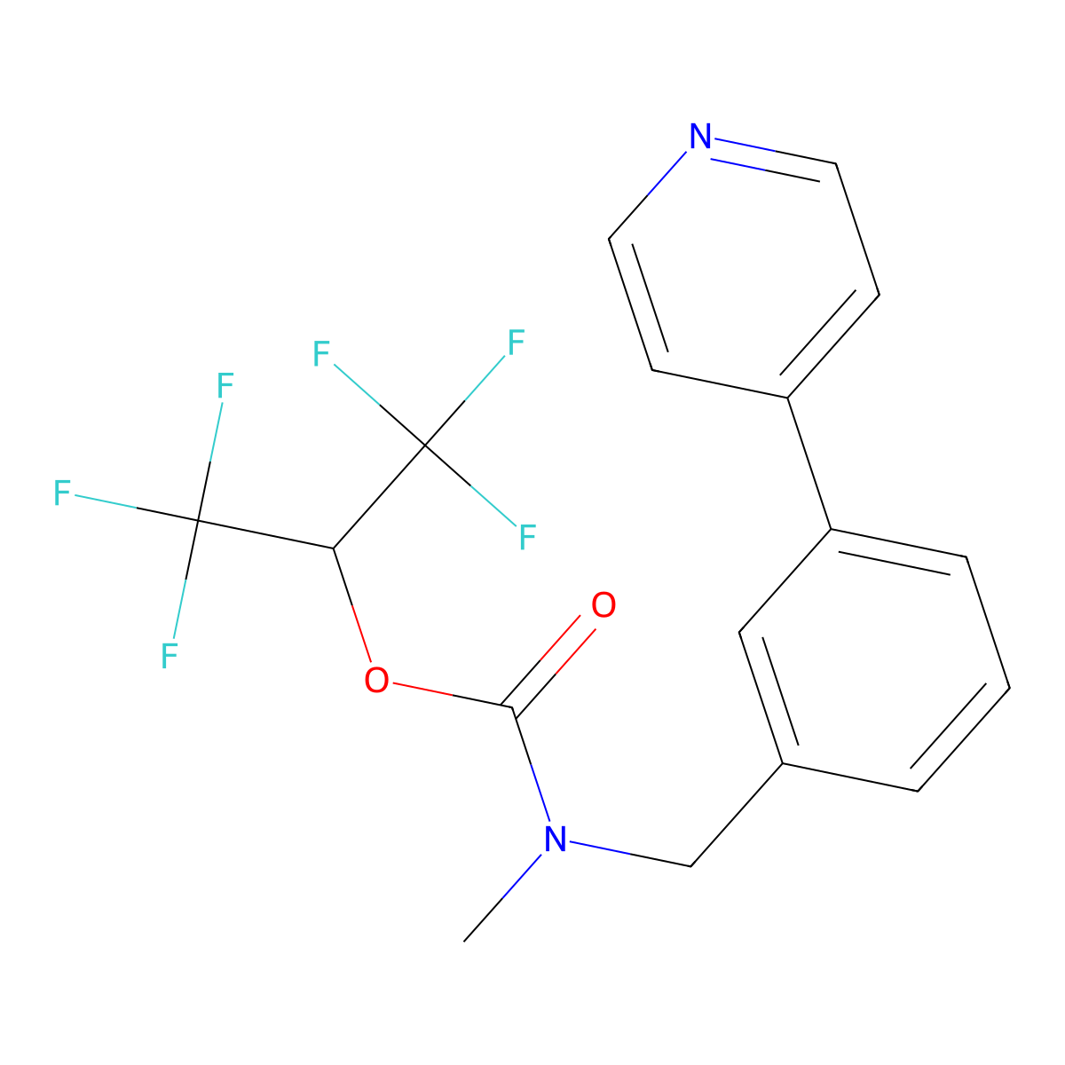 1,1,1,3,3,3-hexafluoropropan-2-yl N-methyl-N-[(3-pyridin-4-ylphenyl)methyl]carbamate molecular structure, CAS 1416133-88-4