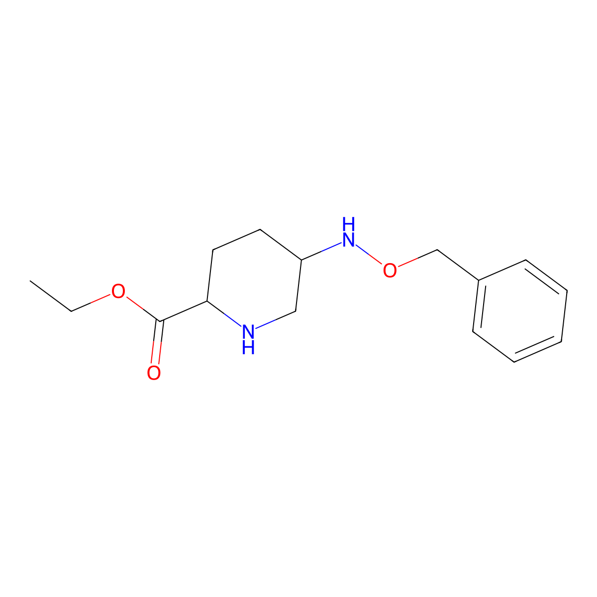 Ethyl (2S,5R)-5-((benzyloxy)amino)piperidine-2-carboxylate molecular structure, CAS 1416134-47-8