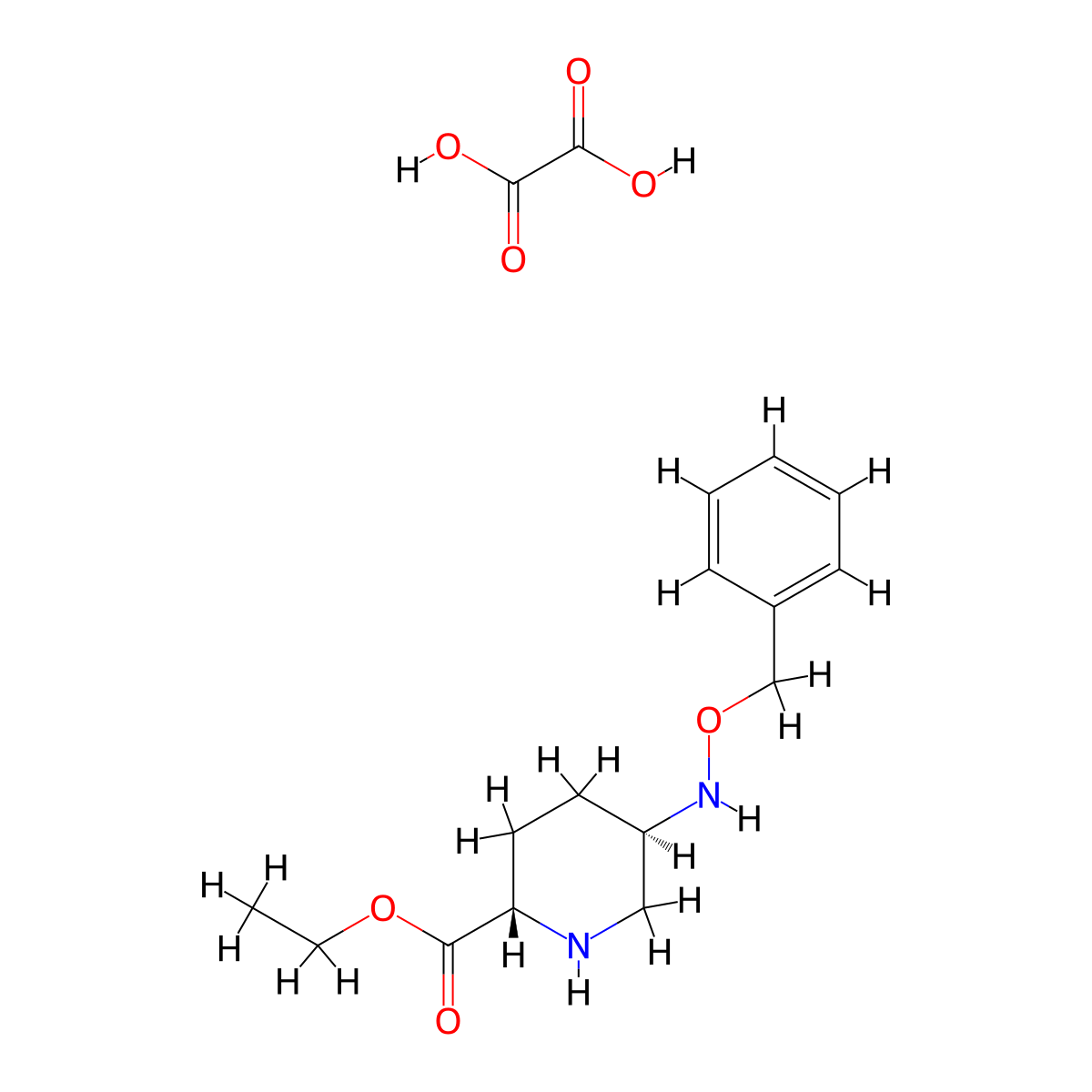 Ethyl (2S,5R)-5-((benzyloxy)amino)piperidine-2-carboxylate oxalate molecular structure, CAS 1416134-48-9