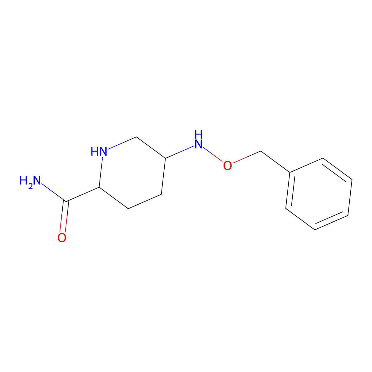 (2S,5R)-5-((benzyloxy)amino)piperidine-2-carboxamide molecular structure, CAS 1416134-49-0