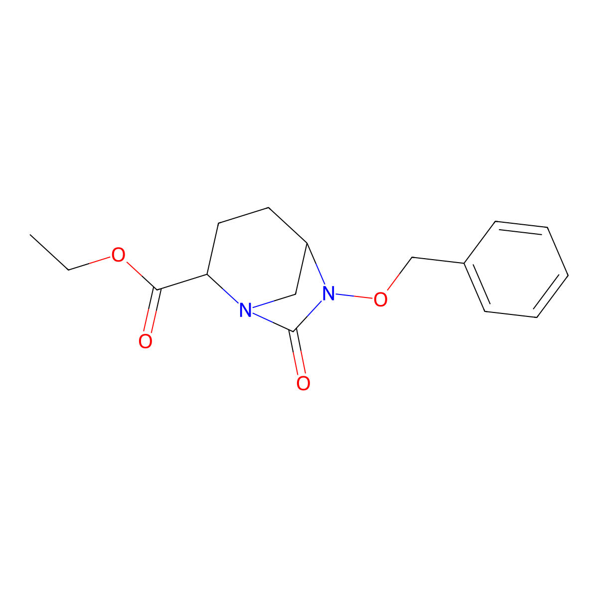 Ethyl (2S,5R)-6-(benzyloxy)-7-oxo-1,6-diazabicyclo[3.2.1]octane-2-carboxylate molecular structure, CAS 1416134-63-8