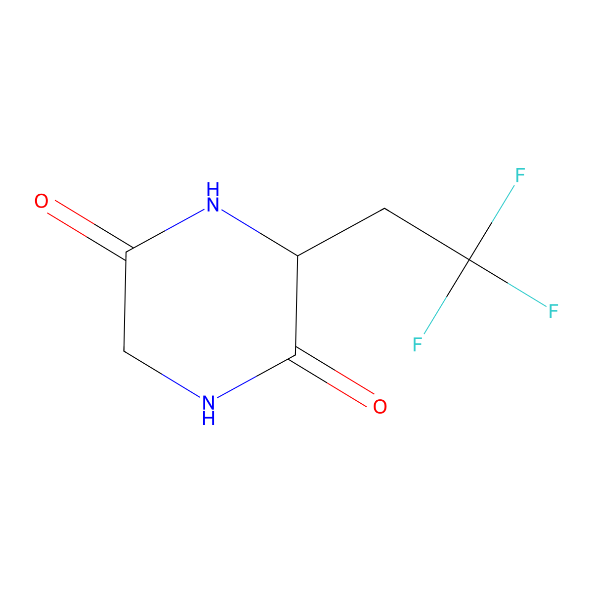 3-(2,2,2-Trifluoroethyl)piperazine-2,5-dione molecular structure, CAS 1416146-74-1