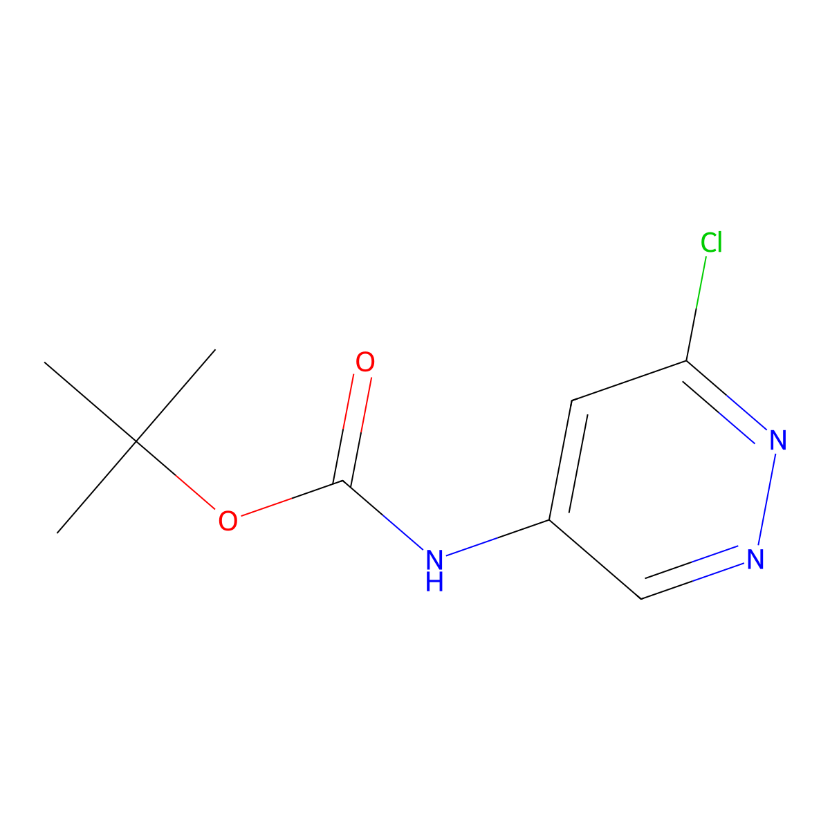 tert-butyl N-(6-chloropyridazin-4-yl)carbamate molecular structure, CAS 1416146-92-3