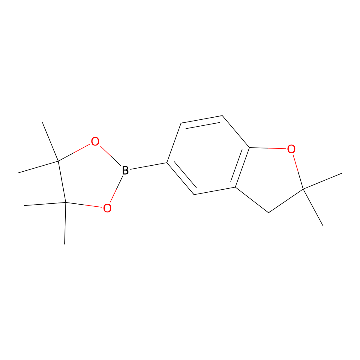 2-(2,2-Dimethyl-2,3-dihydro-1-benzofuran-5-yl)-4,4,5,5-tetramethyl-1,3,2-dioxaborolane molecular structure, CAS 1416157-62-4
