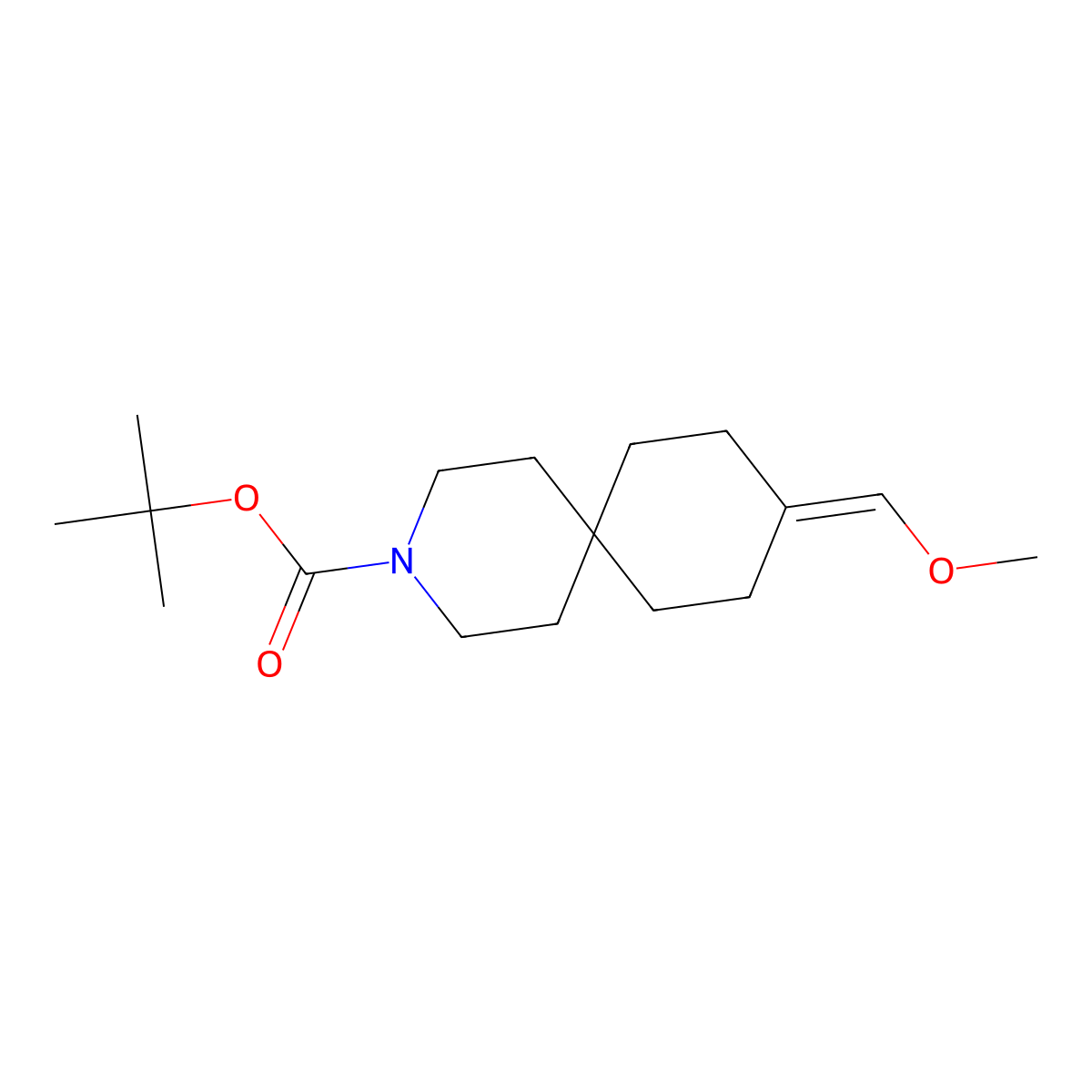 Tert-butyl 9-(methoxymethylene)-3-azaspiro[5.5]undecane-3-carboxylate molecular structure, CAS 1416176-13-0