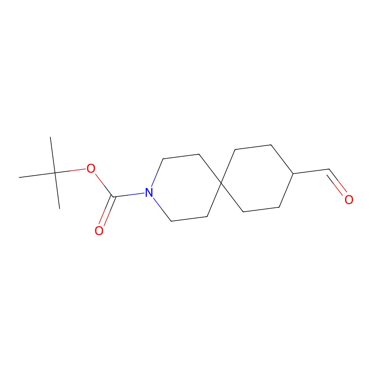 Tert-butyl 9-formyl-3-azaspiro[5.5]undecane-3-carboxylate molecular structure, CAS 1416176-14-1