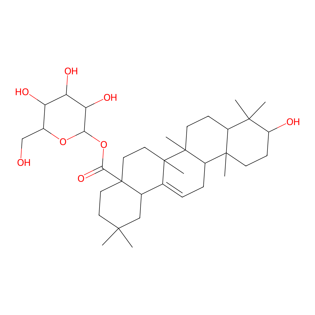 Oleanolic Acid 28-O-Beta-D-Glucopyranoside molecular structure, CAS 14162-53-9