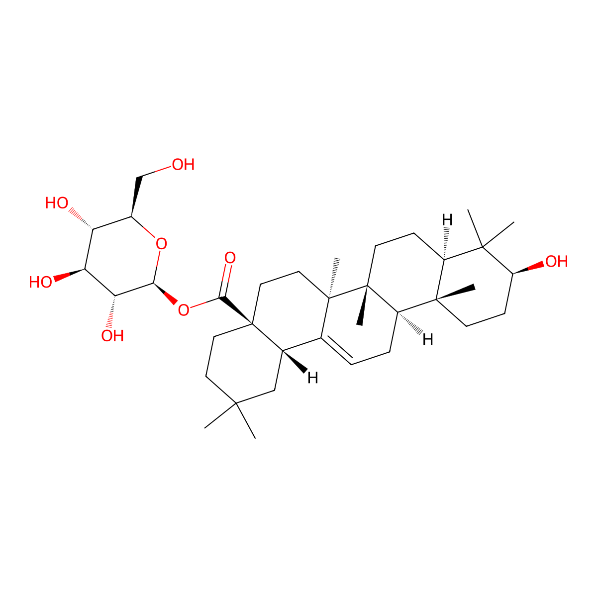 Oleanolic Acid 28-O-Beta-D-Glucopyranoside molecular structure, CAS 14162-53-9