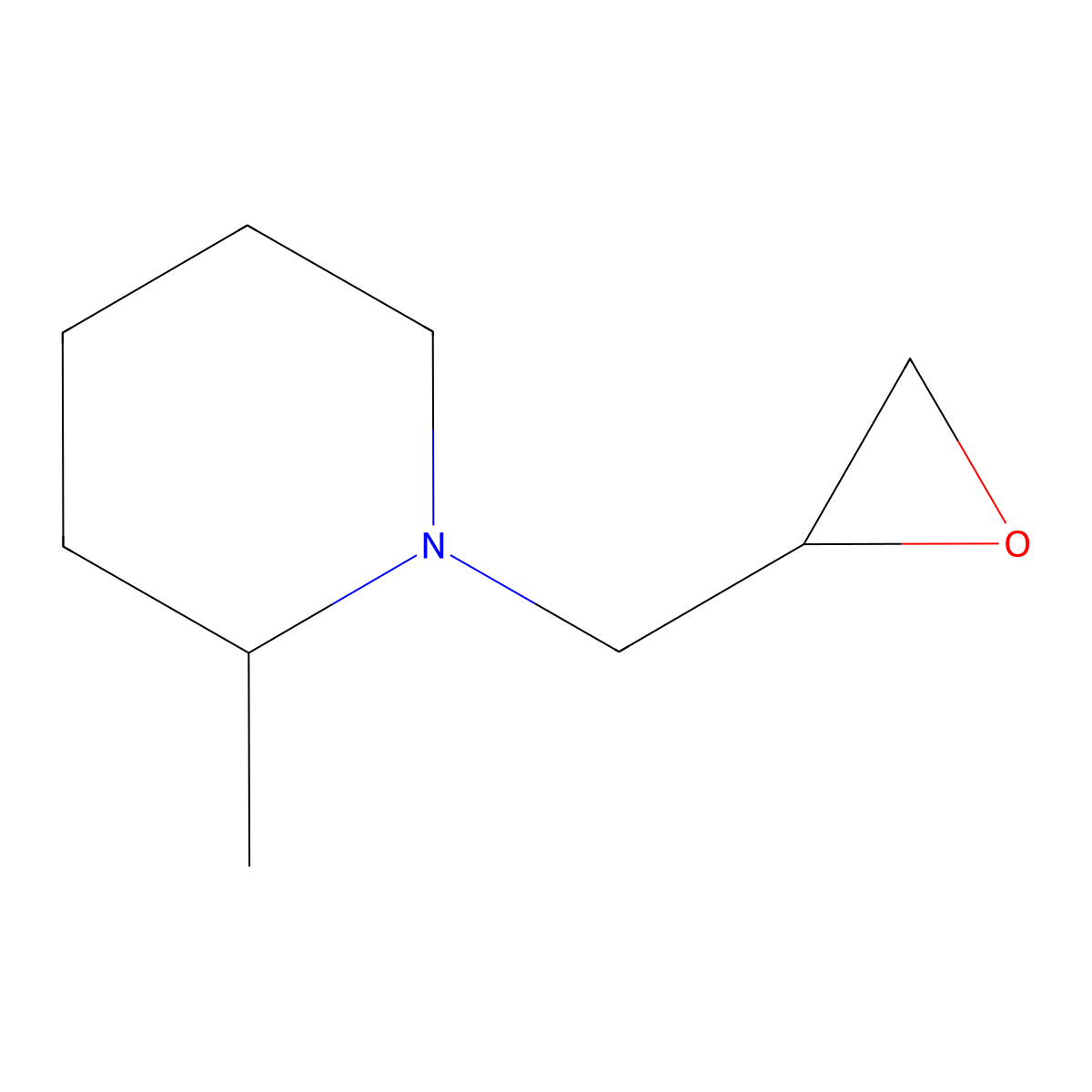 2-Methyl-1-(oxiran-2-ylmethyl)piperidine molecular structure, CAS 141620-40-8