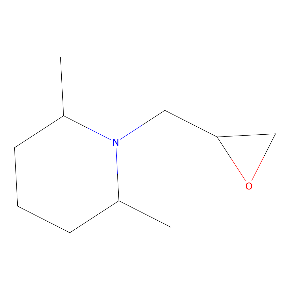 2,6-Dimethyl-1-(oxiran-2-ylmethyl)piperidine molecular structure, CAS 141620-42-0