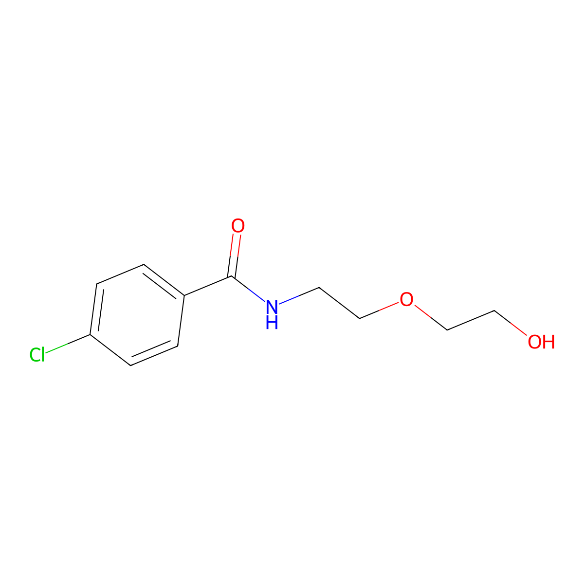 4-chloro-N-[2-(2-hydroxyethoxy)ethyl]benzamide molecular structure, CAS 141620-66-8