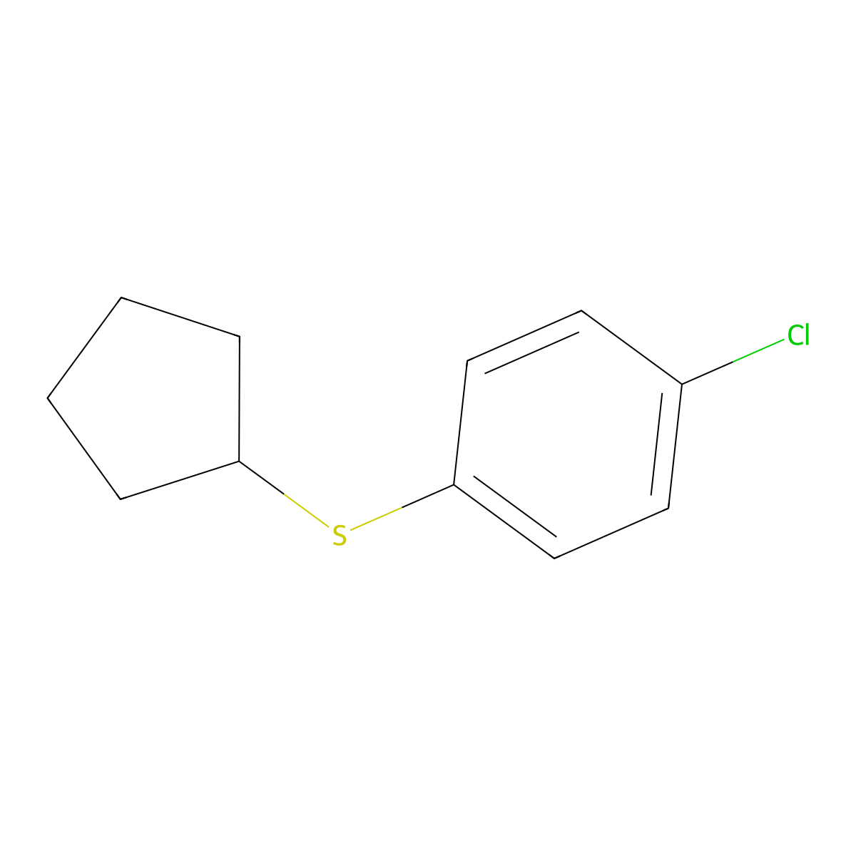 1-Chloro-4-(cyclopentylthio)benzene molecular structure, CAS 141622-73-3