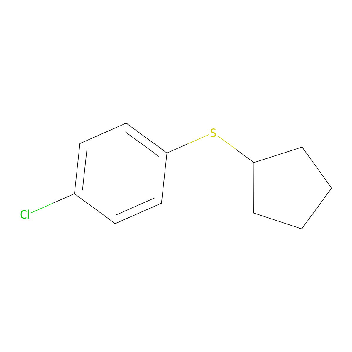 1-Chloro-4-(cyclopentylthio)benzene molecular structure, CAS 141622-73-3