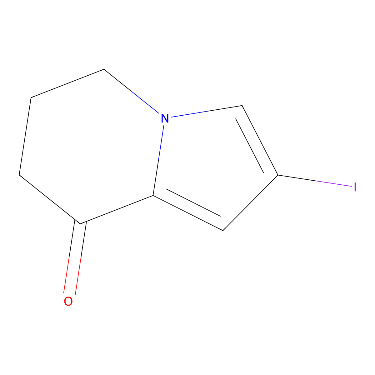 2-Iodo-6,7-dihydroindolizin-8(5H)-one molecular structure, CAS 1416221-39-0