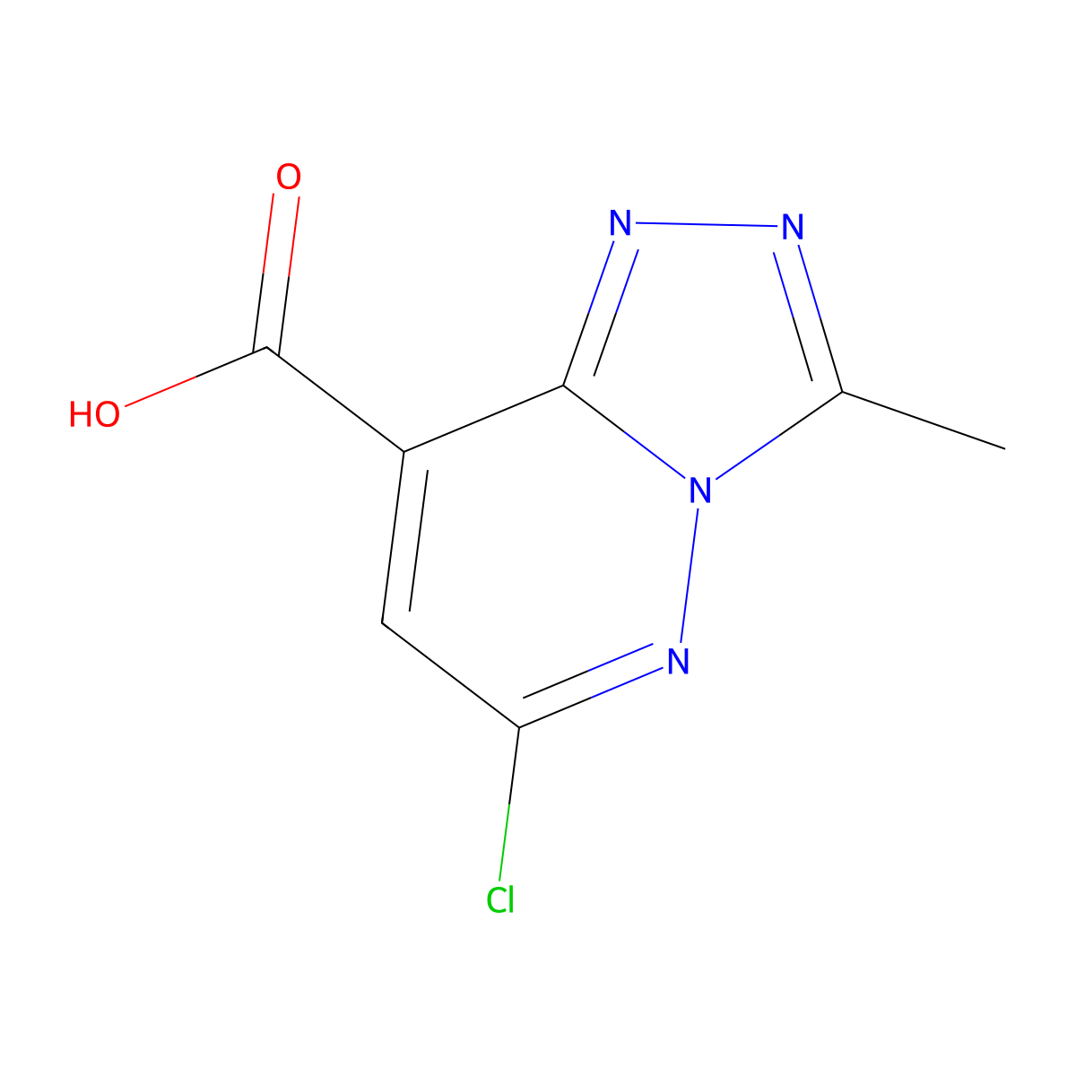 6-Chloro-3-methyl-[1,2,4]triazolo[4,3-b]pyridazine-8-carboxylic acid molecular structure, CAS 1416222-83-7