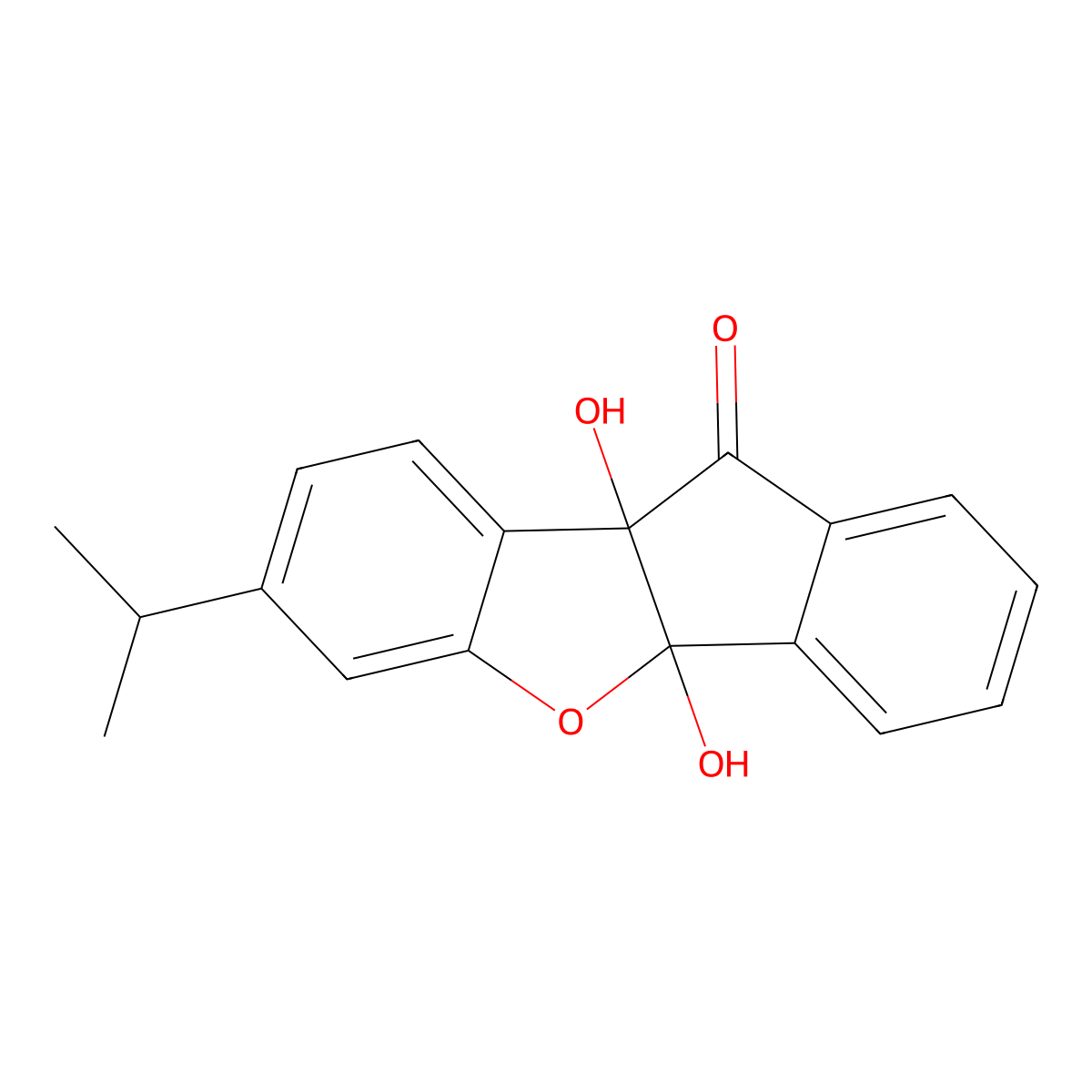 4b,9b-Dihydroxy-7-isopropyl-4bH-indeno[1,2-b]benzofuran-10(9bH)-one molecular structure, CAS 1416230-61-9