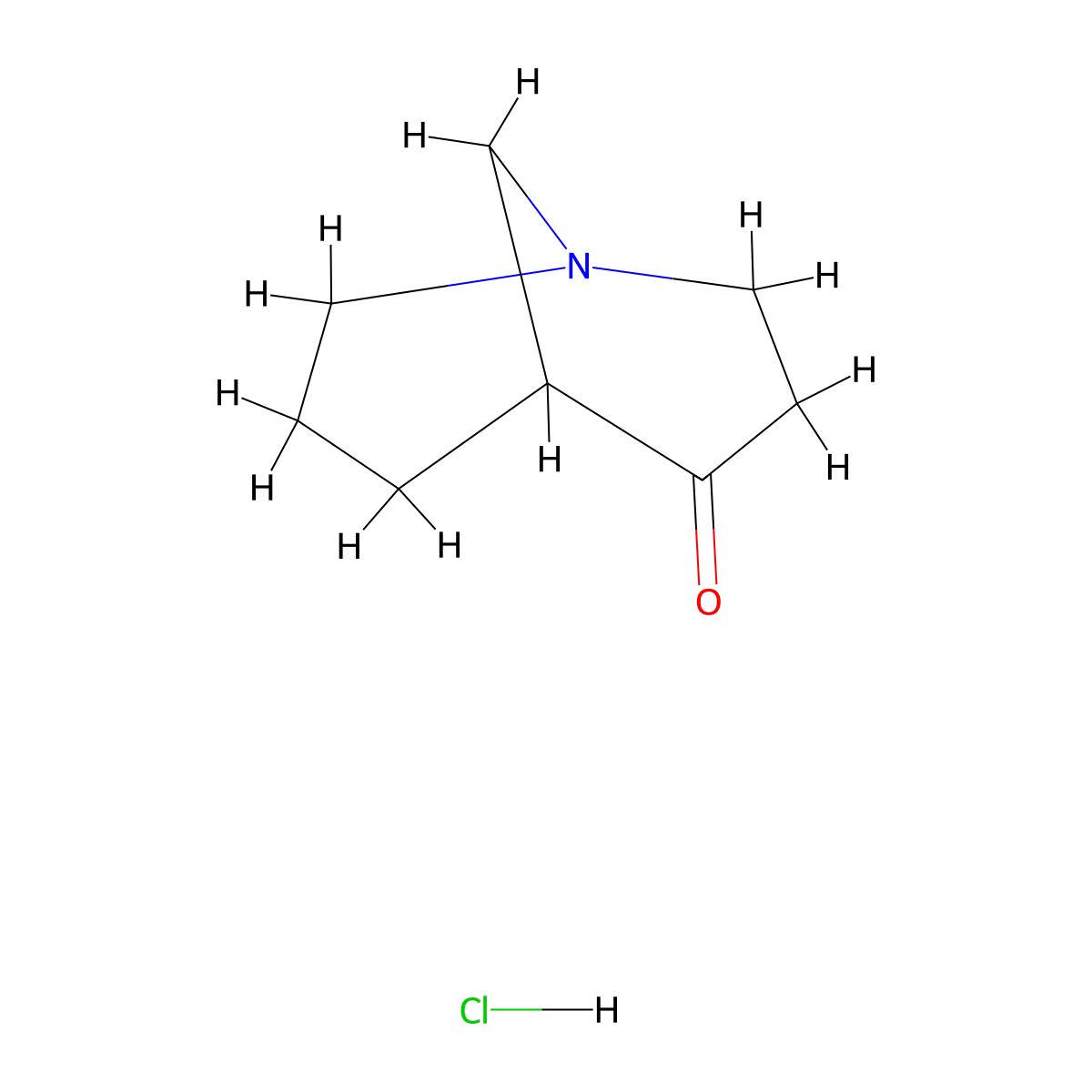 1-Azabicyclo[3.3.1]nonan-4-one hydrochloride molecular structure, CAS 141624-42-2