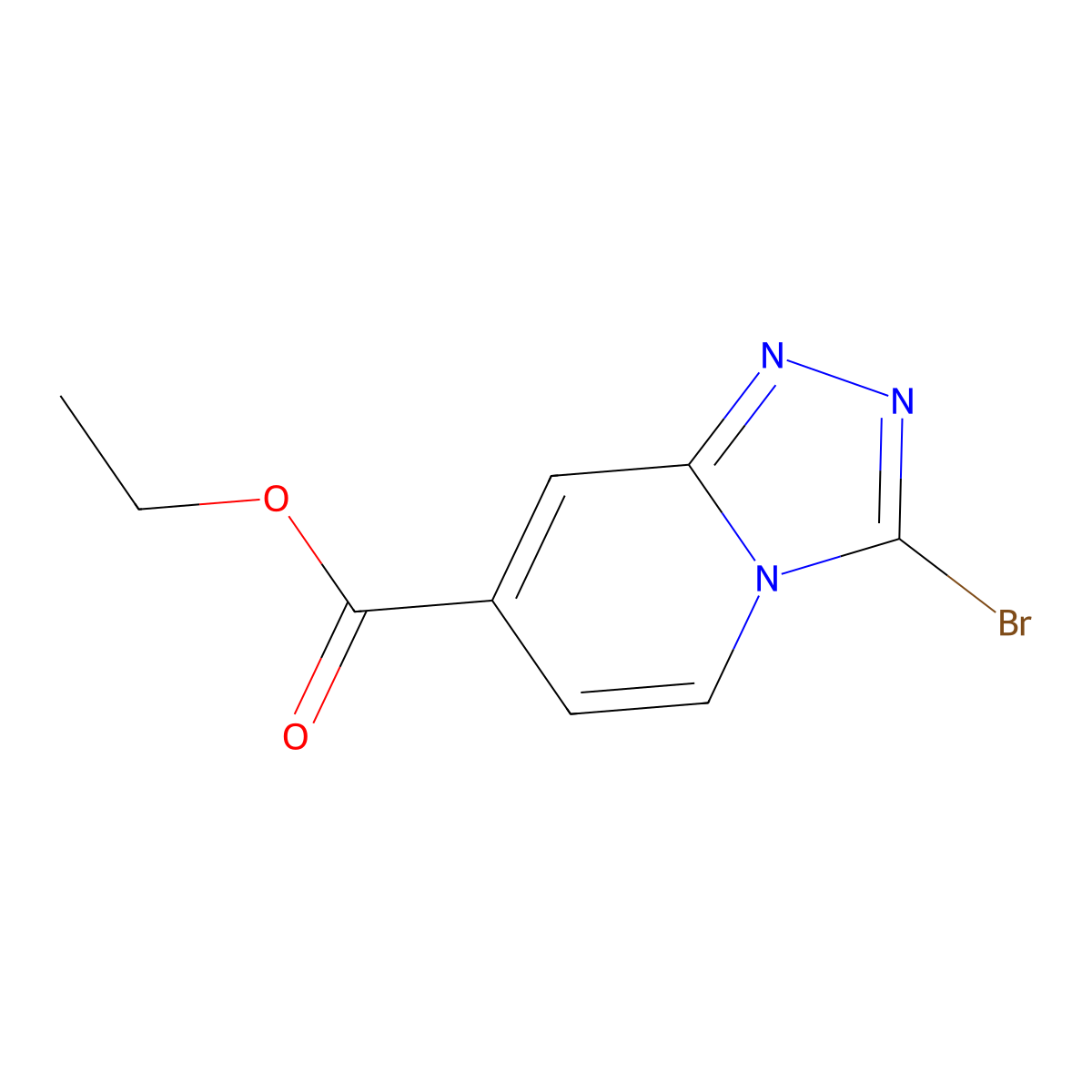 Ethyl 3-bromo-[1,2,4]triazolo[4,3-a]pyridine-7-carboxylate molecular structure, CAS 1416241-64-9