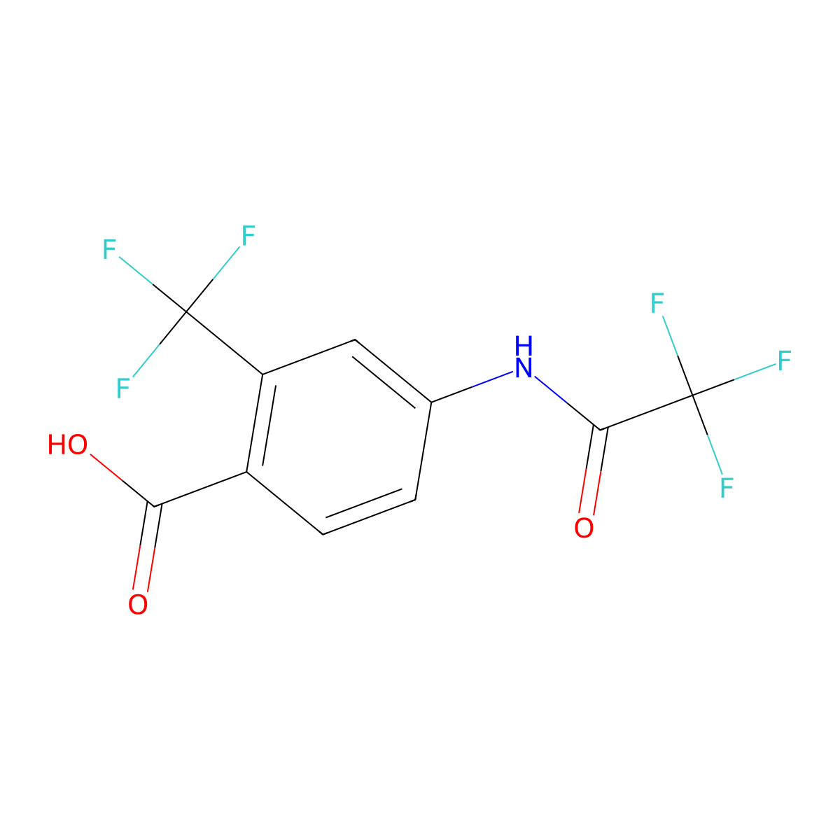 4-(2,2,2-Trifluoroacetamido)-2-(trifluoromethyl)benzoic acid molecular structure, CAS 1416241-72-9