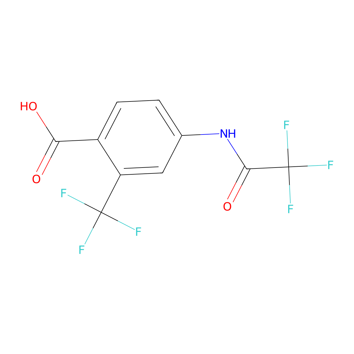 4-(2,2,2-Trifluoroacetamido)-2-(trifluoromethyl)benzoic acid molecular structure, CAS 1416241-72-9