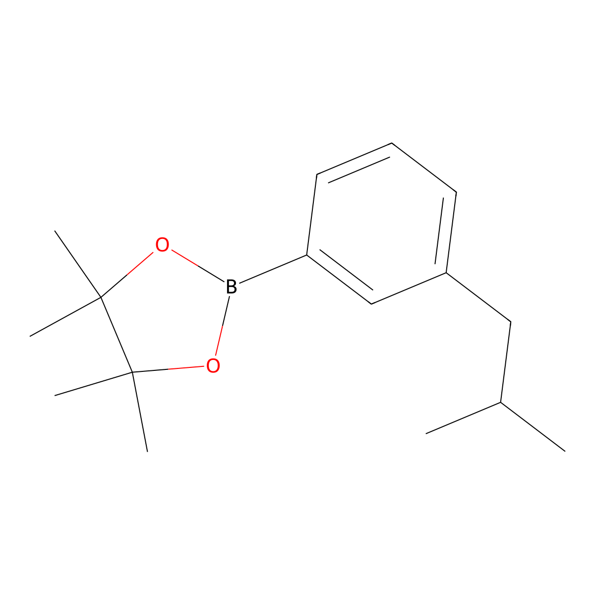 4,4,5,5-Tetramethyl-2-[3-(2-methylpropyl)phenyl]-1,3,2-dioxaborolane molecular structure, CAS 1416243-14-5