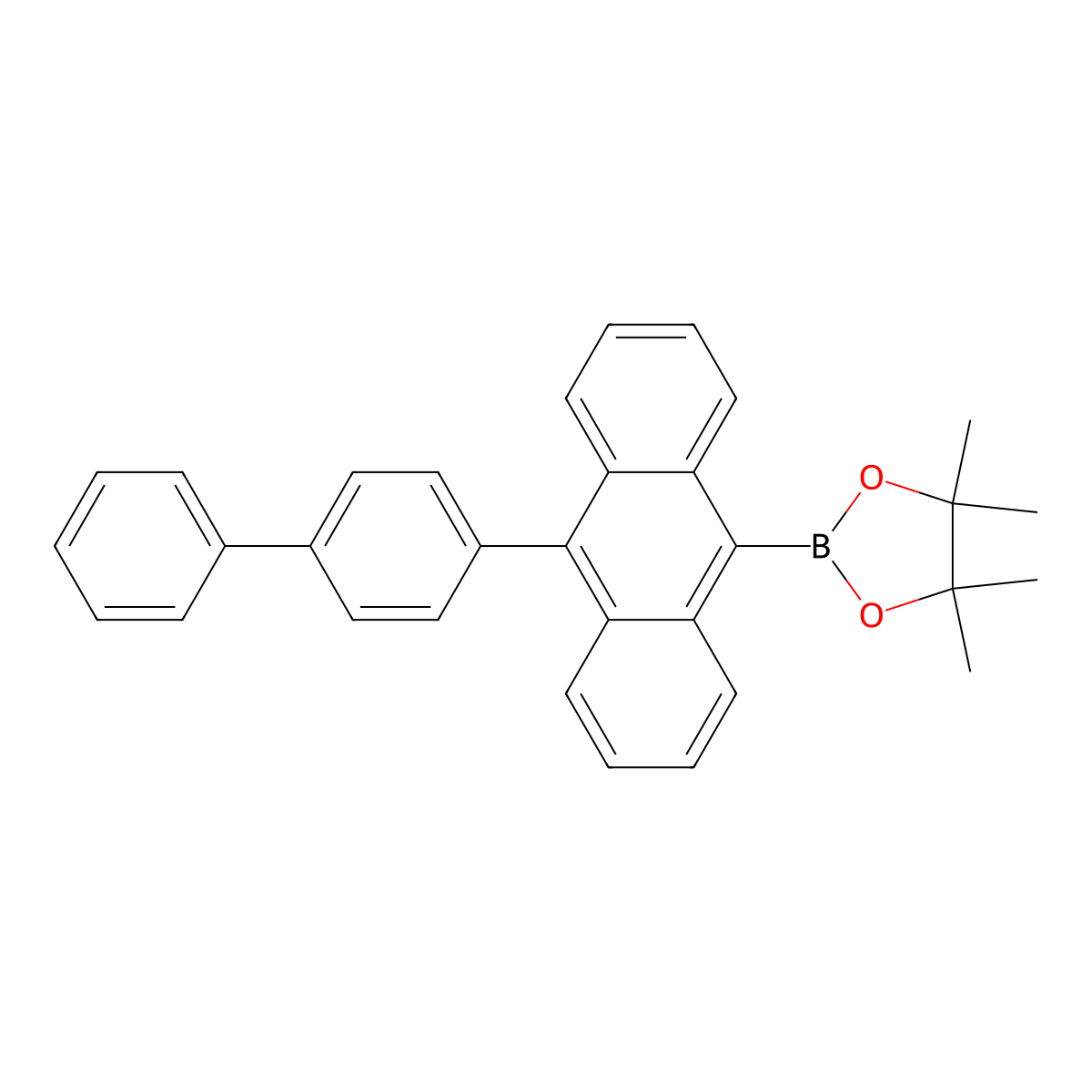 2-(10-([1,1'-Biphenyl]-4-yl)anthracen-9-yl)-4,4,5,5-tetramethyl-1,3,2-dioxaborolane molecular structure, CAS 1416243-42-9