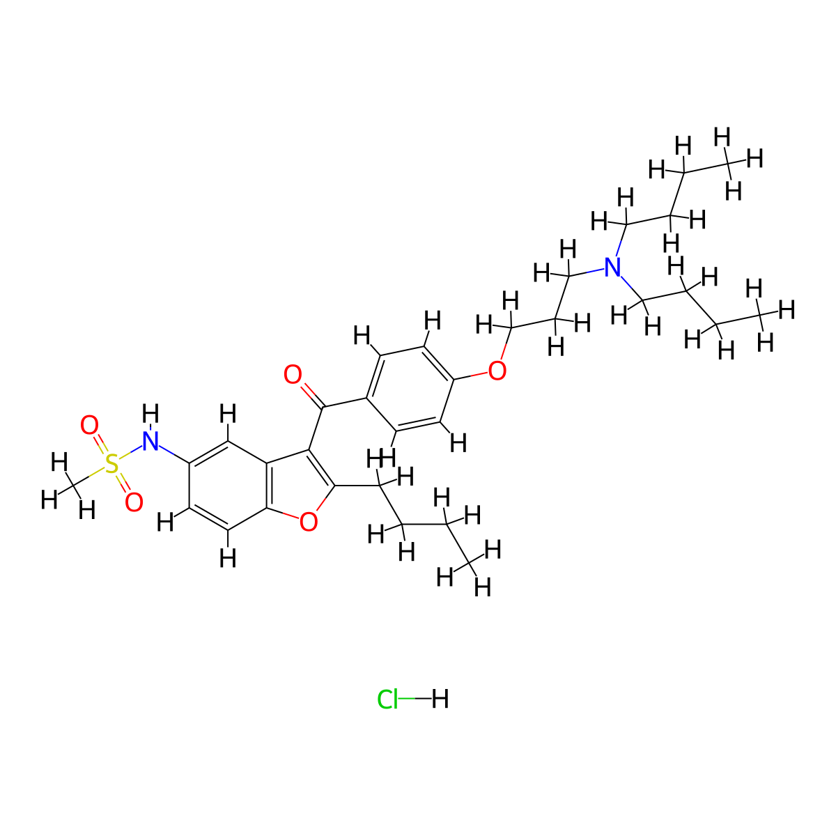 Dronedarone Hydrochloride molecular structure, CAS 141625-93-6