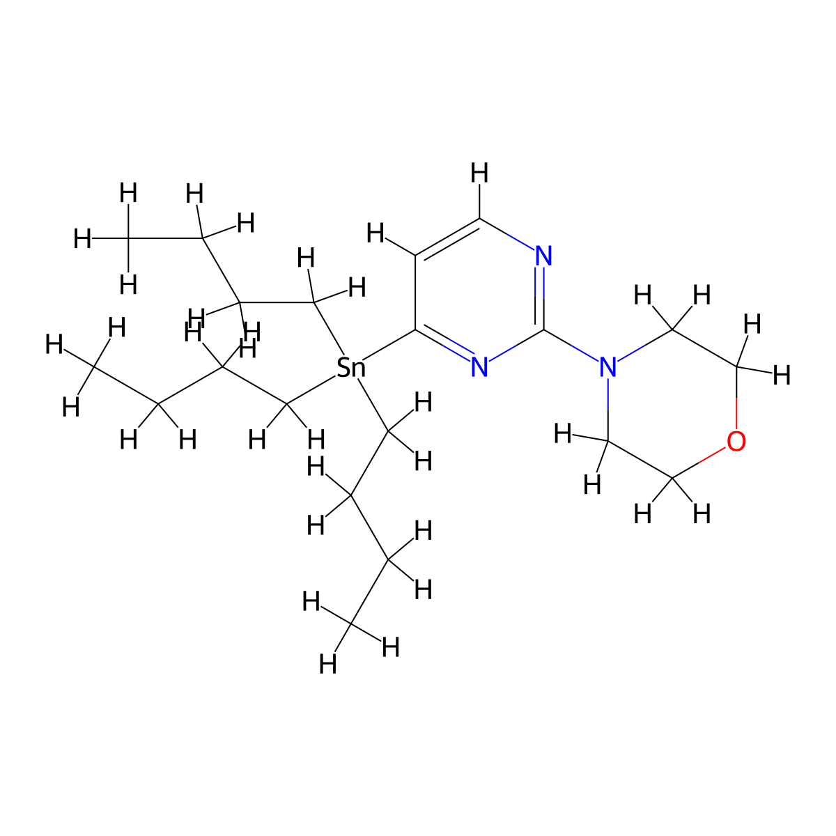 4-[4-(Tributylstannyl)pyrimidin-2-yl]morpholine molecular structure, CAS 1416251-41-6