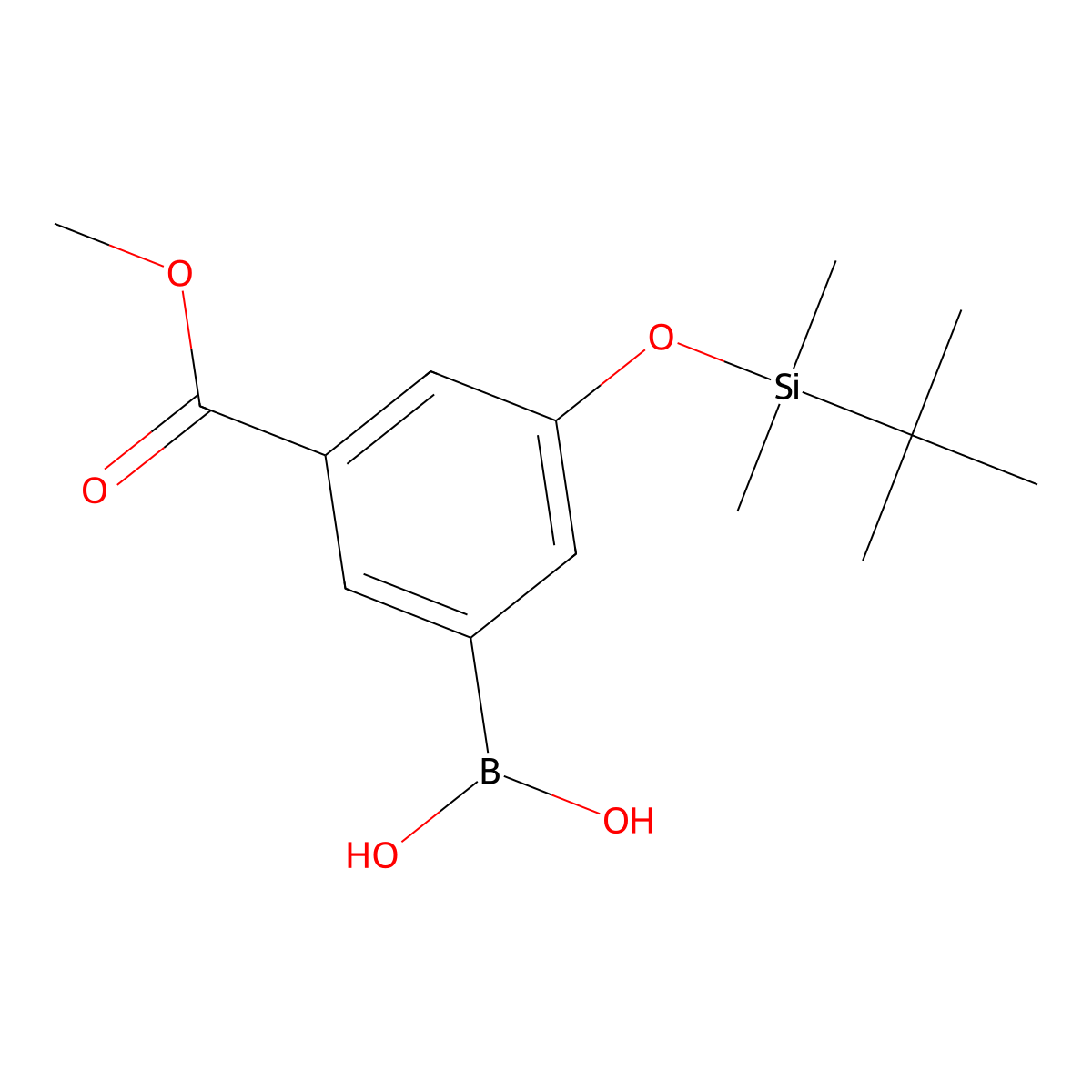 (3-((tert-Butyldimethylsilyl)oxy)-5-(methoxycarbonyl)phenyl)boronic acid molecular structure, CAS 1416251-98-3