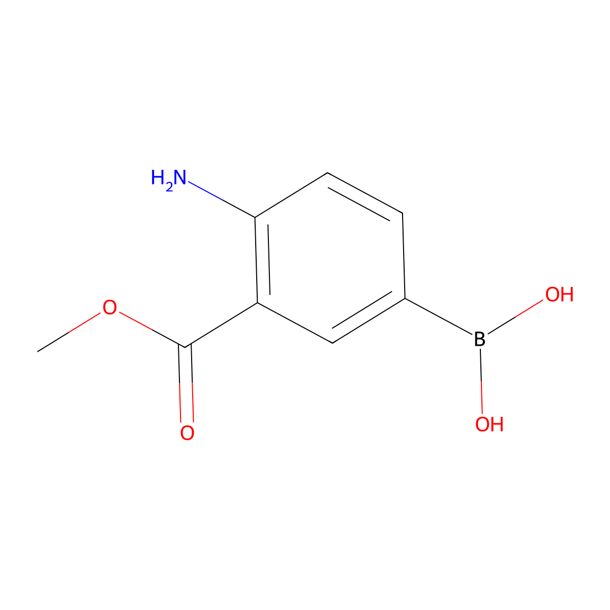 [4-Amino-3-(methoxycarbonyl)phenyl]boronic acid molecular structure, CAS 1416252-05-5