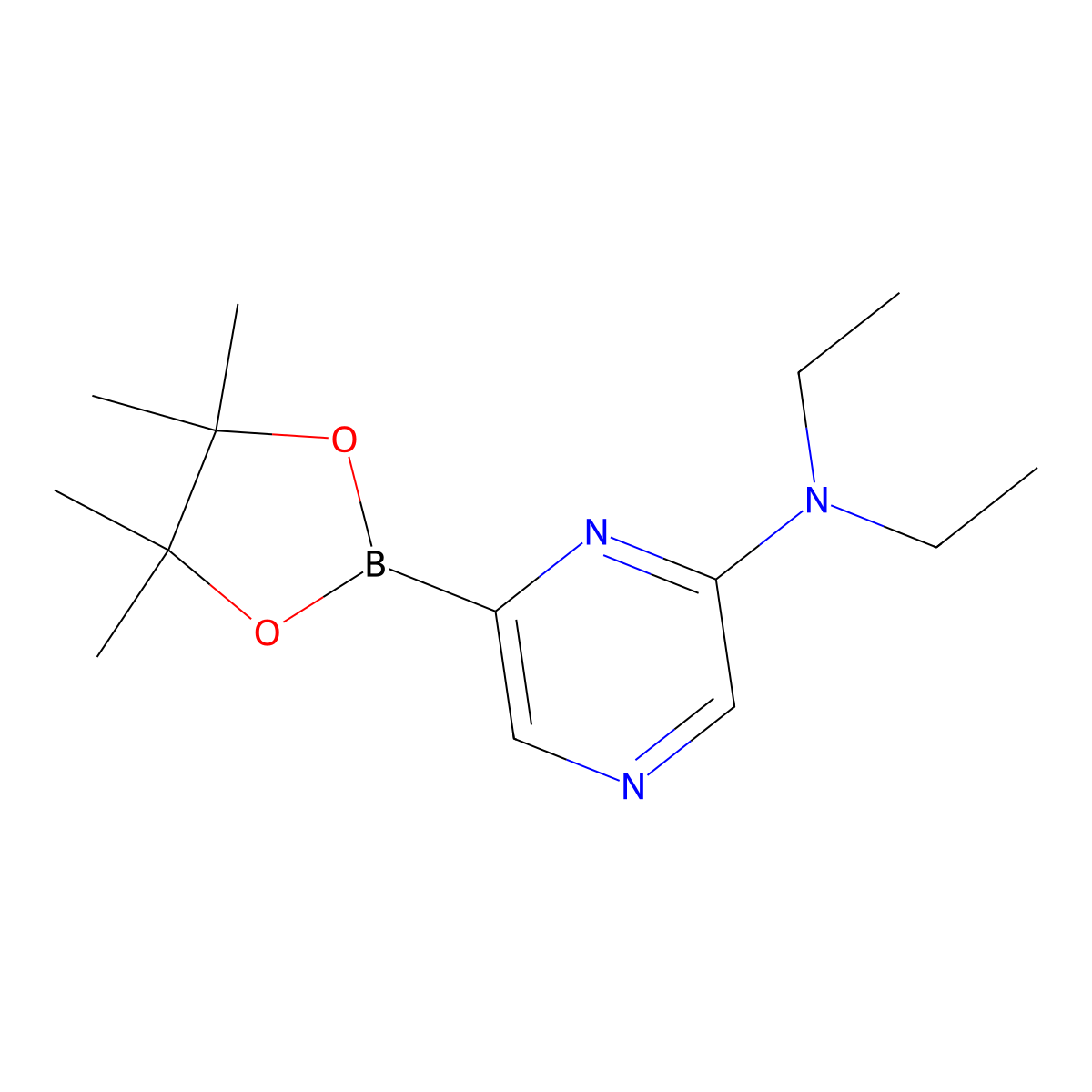 6-(Diethylamino)pyrazine-2-boronic acid pinacol ester molecular structure, CAS 1416252-65-7