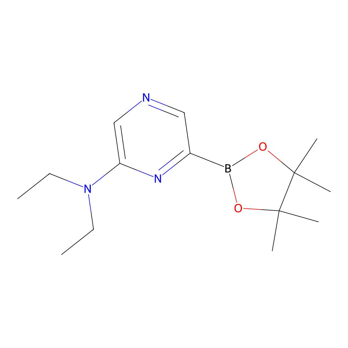 6-(Diethylamino)pyrazine-2-boronic acid pinacol ester molecular structure, CAS 1416252-65-7